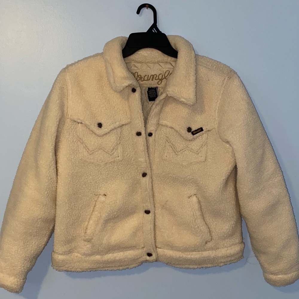 Wrangler Women’s Retro Premium Sherpa Jacket - Size L, Off-White